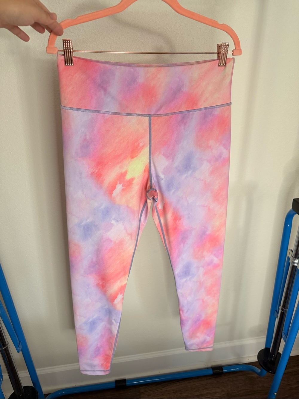 Pastel Tie-Dye High-Waist Leggings - Pink & Purple